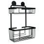 Kleine Wolke Rocco double shower shelf rectangular black by Kleine Wolke, soap dishes - Ref: Foro24-442313, Price: 62,38 €, D...