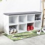 HI Shoe rack with white cushion 103.5x29x48 cm by HI, Shoe racks and shoe organizers - Ref: Foro24-445600, Price: 88,99 €, Di...