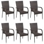 7 Piece Brown Rattan Garden Dining Furniture Set by vidaXL, Garden sets - Ref: Foro24-3072501, Price: 530,13 €, Discount: %