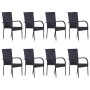 9-Piece Black PE Rattan Garden Dining Furniture Set by vidaXL, Garden sets - Ref: Foro24-3072505, Price: 649,09 €, Discount: %