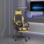 Gaming chair with footrest in black and gold synthetic leather by vidaXL, Gaming chairs - Ref: Foro24-3143904, Price: 125,48 ...