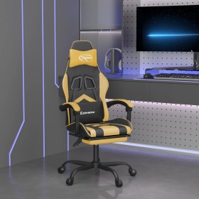 Gaming chair with footrest in black and gold synthetic leather by vidaXL, Gaming chairs - Ref: Foro24-3143904, Price: 116,47 ...