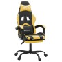 Silla gaming con reposapiés cuero sintético negro dorado de vidaXL, Sillones para videojuegos - Ref: Foro24-3143904, Precio: ...