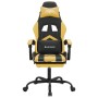 Silla gaming con reposapiés cuero sintético negro dorado de vidaXL, Sillones para videojuegos - Ref: Foro24-3143904, Precio: ...