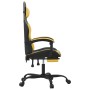 Silla gaming con reposapiés cuero sintético negro dorado de vidaXL, Sillones para videojuegos - Ref: Foro24-3143904, Precio: ...