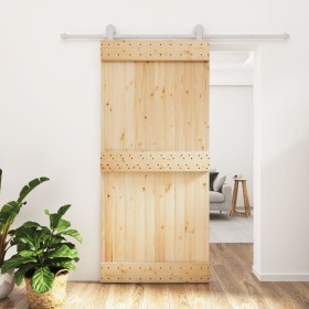 Sliding door with solid pine wood fittings 95x210 cm by vidaXL, Doors - Ref: Foro24-3203108, Price: 194,22 €, Discount: %