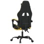 Silla gaming con reposapiés cuero sintético negro dorado de vidaXL, Sillones para videojuegos - Ref: Foro24-3143904, Precio: ...