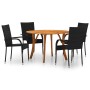 5-piece black garden dining set by vidaXL, Garden sets - Ref: Foro24-3071810, Price: 389,99 €, Discount: %