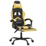 Silla gaming con reposapiés cuero sintético negro dorado de vidaXL, Sillones para videojuegos - Ref: Foro24-3143904, Precio: ...