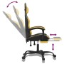 Silla gaming con reposapiés cuero sintético negro dorado de vidaXL, Sillones para videojuegos - Ref: Foro24-3143904, Precio: ...