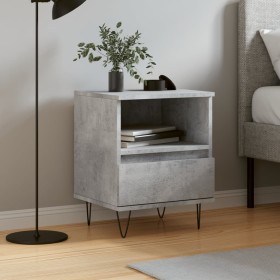 Bedside table made of gray concrete engineered wood, 40x35x50 cm by vidaXL, Nightstands - Ref: Foro24-830628, Price: 41,61 €,...