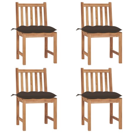 Garden chairs 4 units solid teak wood with cushions by vidaXL, Garden chairs - Ref: Foro24-3073111, Price: 418,25 €, Discount: %