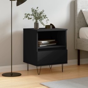 Mesita de noche madera contrachapada negro 40x35x50 cm de vidaXL, Mesitas de noche - Ref: Foro24-830622, Precio: 48,99 €, Des...