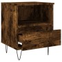 Smoked oak engineered wood bedside table 40x35x50 cm by vidaXL, Nightstands - Ref: Foro24-830630, Price: 41,87 €, Discount: %