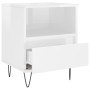 Glossy white plywood nightstand 40x35x50 cm by vidaXL, Nightstands - Ref: Foro24-830624, Price: 52,93 €, Discount: %