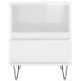 Glossy white plywood nightstand 40x35x50 cm by vidaXL, Nightstands - Ref: Foro24-830624, Price: 52,93 €, Discount: %