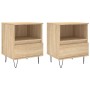 Mesitas noche 2 uds madera ingeniería roble Sonoma 40x35x50 cm de vidaXL, Mesitas de noche - Ref: Foro24-830627, Precio: 70,5...