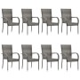 9-piece gray PE rattan garden dining furniture set by vidaXL, Garden sets - Ref: Foro24-3072506, Price: 624,72 €, Discount: %