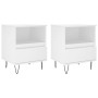 Bedside tables 2 units engineered wood white 40x35x50 cm by vidaXL, Nightstands - Ref: Foro24-830621, Price: 80,79 €, Discoun...