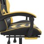 Gaming chair with footrest in black and gold synthetic leather by vidaXL, Gaming chairs - Ref: Foro24-3143904, Price: 125,48 ...