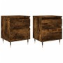 Bedside tables 2 units smoked oak engineered wood 40x35x50 cm by vidaXL, Nightstands - Ref: Foro24-830663, Price: 68,47 €, Di...