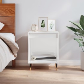 Glossy white engineered wood bedside table 40x35x50 cm by vidaXL, Nightstands - Ref: Foro24-830704, Price: 31,99 €, Discount: %