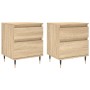 Nightstands 2 pcs engineered wood Sonoma oak 40x35x50 cm by vidaXL, Nightstands - Ref: Foro24-830659, Price: 73,92 €, Discoun...