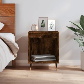 Smoked oak engineered wood bedside table 40x35x50 cm by vidaXL, Nightstands - Ref: Foro24-830710, Price: 24,33 €, Discount: %