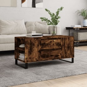 Smoked oak engineered wood coffee table 102x44.5x50 cm by vidaXL, Coffee table - Ref: Foro24-831009, Price: 82,99 €, Discount: %