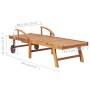 Sun loungers with table and cushion 2 units solid teak wood by vidaXL, Loungers - Ref: Foro24-3073179, Price: 610,36 €, Disco...