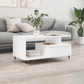 Mesa de centro madera contrachapada blanca 90x49x45 cm de vidaXL, Mesas de centro - Ref: Foro24-831012, Precio: 69,54 €, Desc...