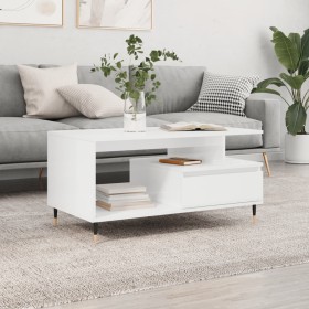 Couchtisch aus glänzend weißem Sperrholz, 90 x 49 x 45 cm von vidaXL, Couchtisch - Ref: Foro24-831014, Preis: 67,83 €, Rabatt: %