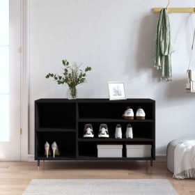 Shoe cabinet made of black plywood wood 102x36x60 cm by vidaXL, Shoe racks and shoe organizers - Ref: Foro24-831405, Price: 5...