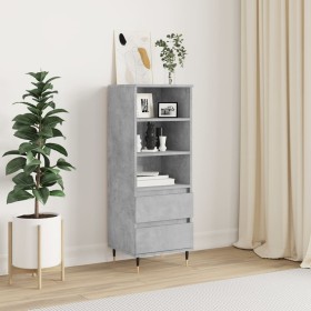 Aparador alto madera contrachapada gris hormigón 40x36x110 cm de vidaXL, Aparadores - Ref: Foro24-831504, Precio: 45,79 €, De...