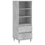 Aparador alto madera contrachapada gris hormigón 40x36x110 cm de vidaXL, Aparadores - Ref: Foro24-831504, Precio: 65,06 €, De...