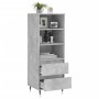 Aparador alto madera contrachapada gris hormigón 40x36x110 cm de vidaXL, Aparadores - Ref: Foro24-831504, Precio: 65,06 €, De...