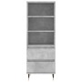 Aparador alto madera contrachapada gris hormigón 40x36x110 cm de vidaXL, Aparadores - Ref: Foro24-831504, Precio: 65,06 €, De...