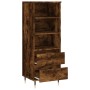 Tall smoked oak plywood sideboard 40x36x110 cm by vidaXL, Sideboards - Ref: Foro24-831505, Price: 53,53 €, Discount: %