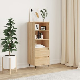 Aparador alto madera contrachapada roble Sonoma 40x36x110 cm de vidaXL, Aparadores - Ref: Foro24-831503, Precio: 62,62 €, Des...