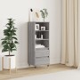 Tall Sonoma gray plywood sideboard 40x36x110 cm by vidaXL, Sideboards - Ref: Foro24-831506, Price: 54,38 €, Discount: %