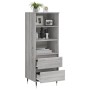 Tall Sonoma gray plywood sideboard 40x36x110 cm by vidaXL, Sideboards - Ref: Foro24-831506, Price: 55,99 €, Discount: %