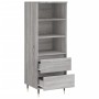 Tall Sonoma gray plywood sideboard 40x36x110 cm by vidaXL, Sideboards - Ref: Foro24-831506, Price: 55,99 €, Discount: %