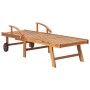 Sun loungers with table and cushion 2 units solid teak wood by vidaXL, Loungers - Ref: Foro24-3073176, Price: 612,07 €, Disco...