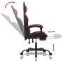 Silla gaming con reposapiés cuero sintético negro rojo tinto de vidaXL, Sillones para videojuegos - Ref: Foro24-3143885, Prec...