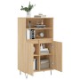 Aparador alto madera contrachapada color roble 60x36x110 cm de vidaXL, Aparadores - Ref: Foro24-831487, Precio: 76,99 €, Desc...