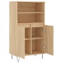 Aparador alto madera contrachapada color roble 60x36x110 cm de vidaXL, Aparadores - Ref: Foro24-831487, Precio: 76,99 €, Desc...