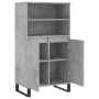 Aparador alto madera contrachapada gris hormigón 60x36x110 cm de vidaXL, Aparadores - Ref: Foro24-831496, Precio: 78,21 €, De...