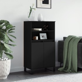 Tall black plywood sideboard 60x36x110 cm by vidaXL, Sideboards - Ref: Foro24-831493, Price: 84,99 €, Discount: %