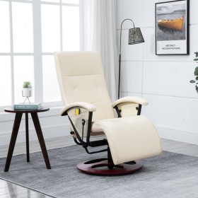 Cream white synthetic leather massage chair by vidaXL, Electric massage chairs - Ref: Foro24-60312, Price: 304,99 €, Discount: %