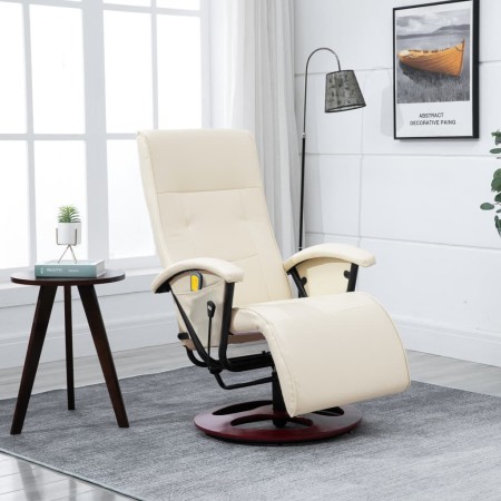 Cream white synthetic leather massage chair by vidaXL, Electric massage chairs - Ref: Foro24-60312, Price: 304,17 €, Discount: %